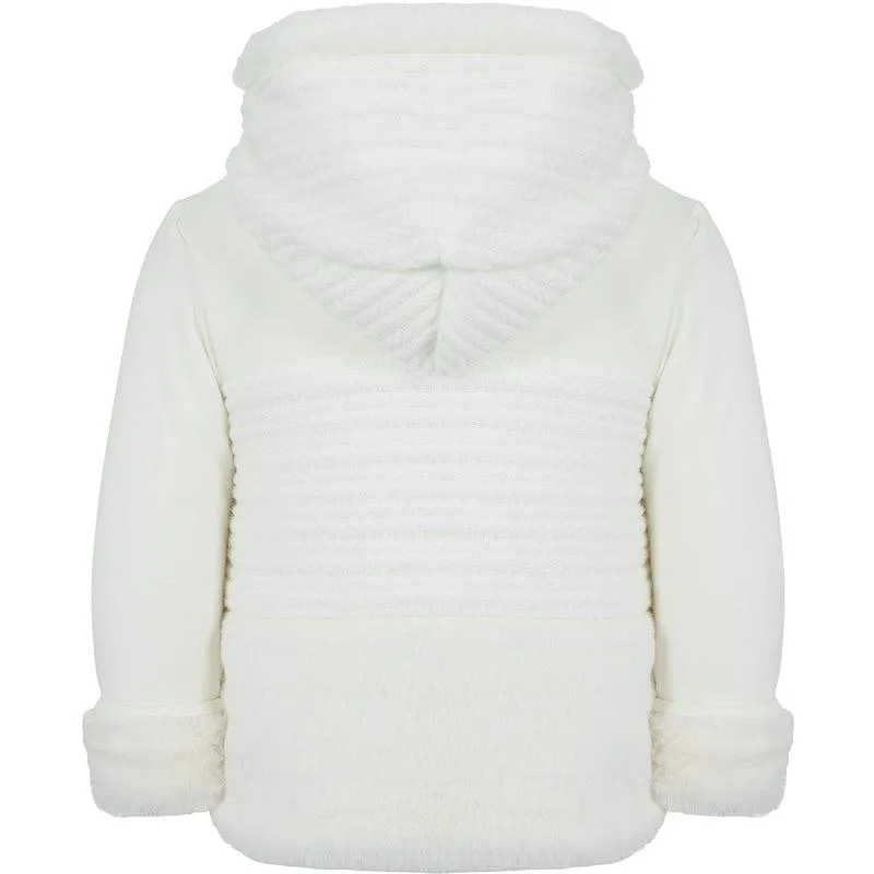 Girls White Hooded Jacket