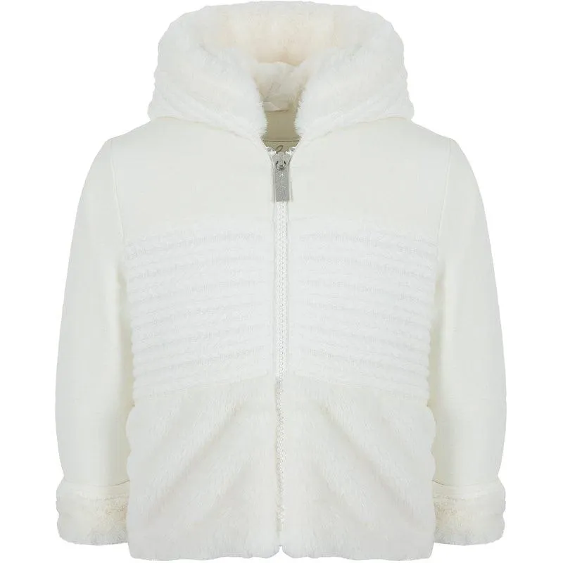 Girls White Hooded Jacket