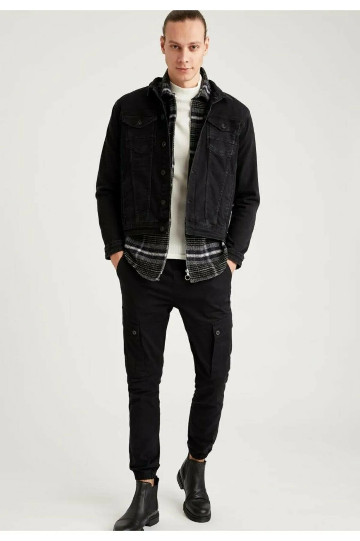HB Mens Denim Jacket Stretchable Fine Lycra