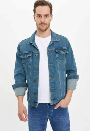 HB Mens Denim Jacket Stretchable Fine Lycra