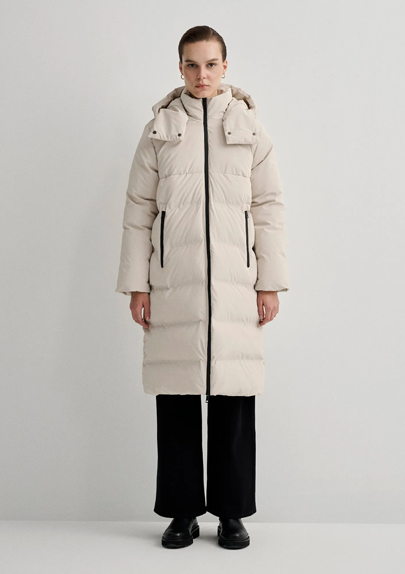 Hooded Beige Jacket