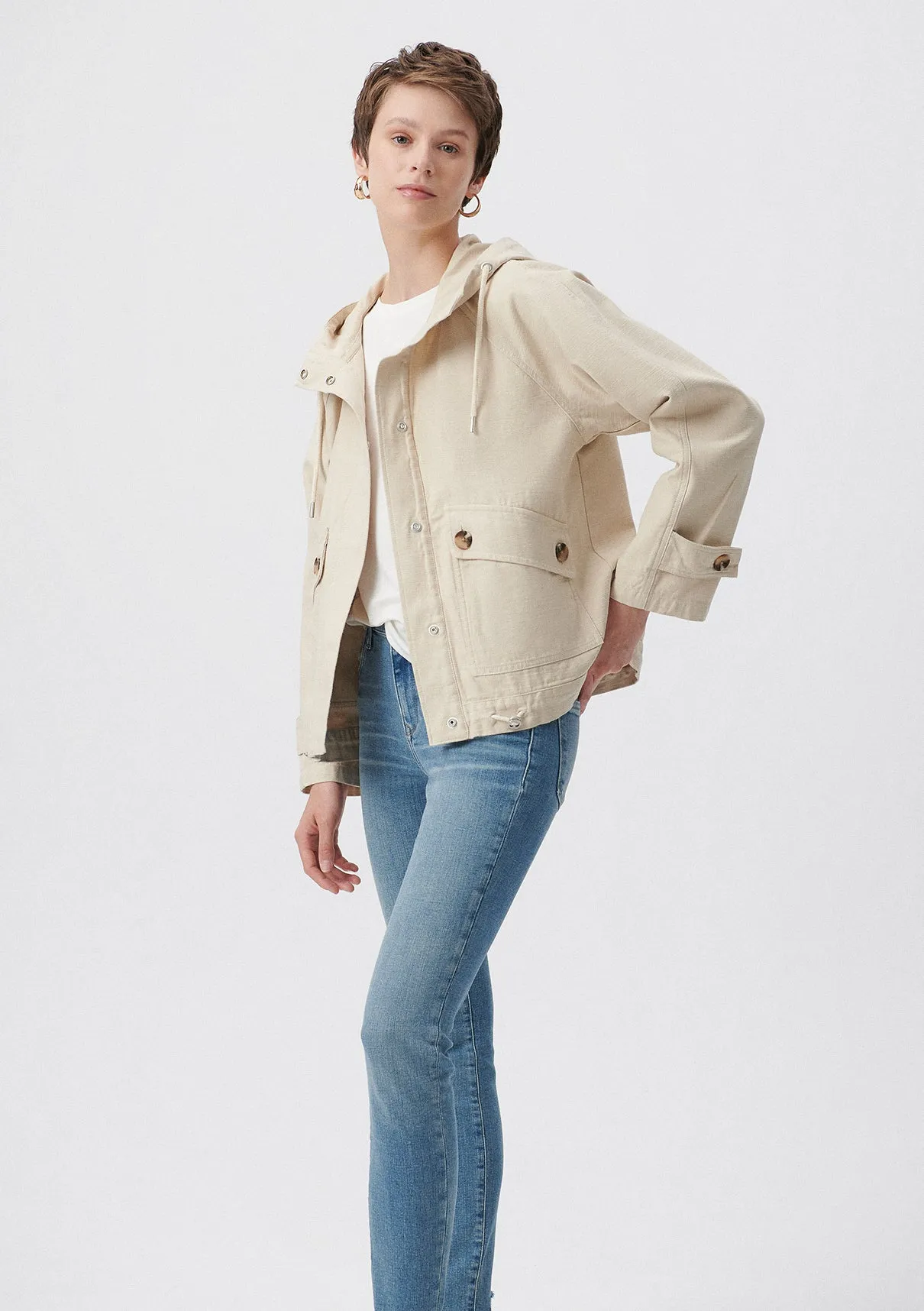 Hooded Beige Jacket