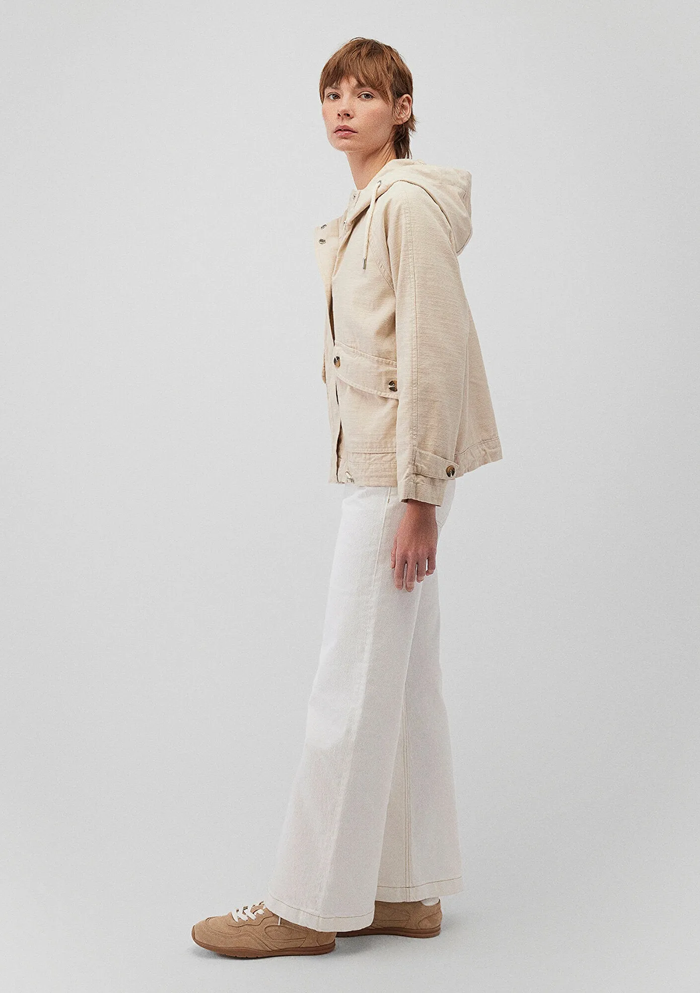 Hooded Beige Jacket