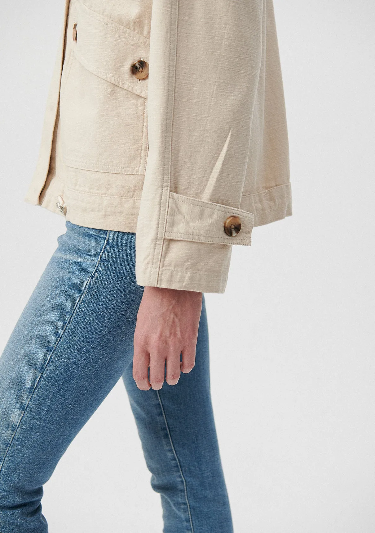 Hooded Beige Jacket