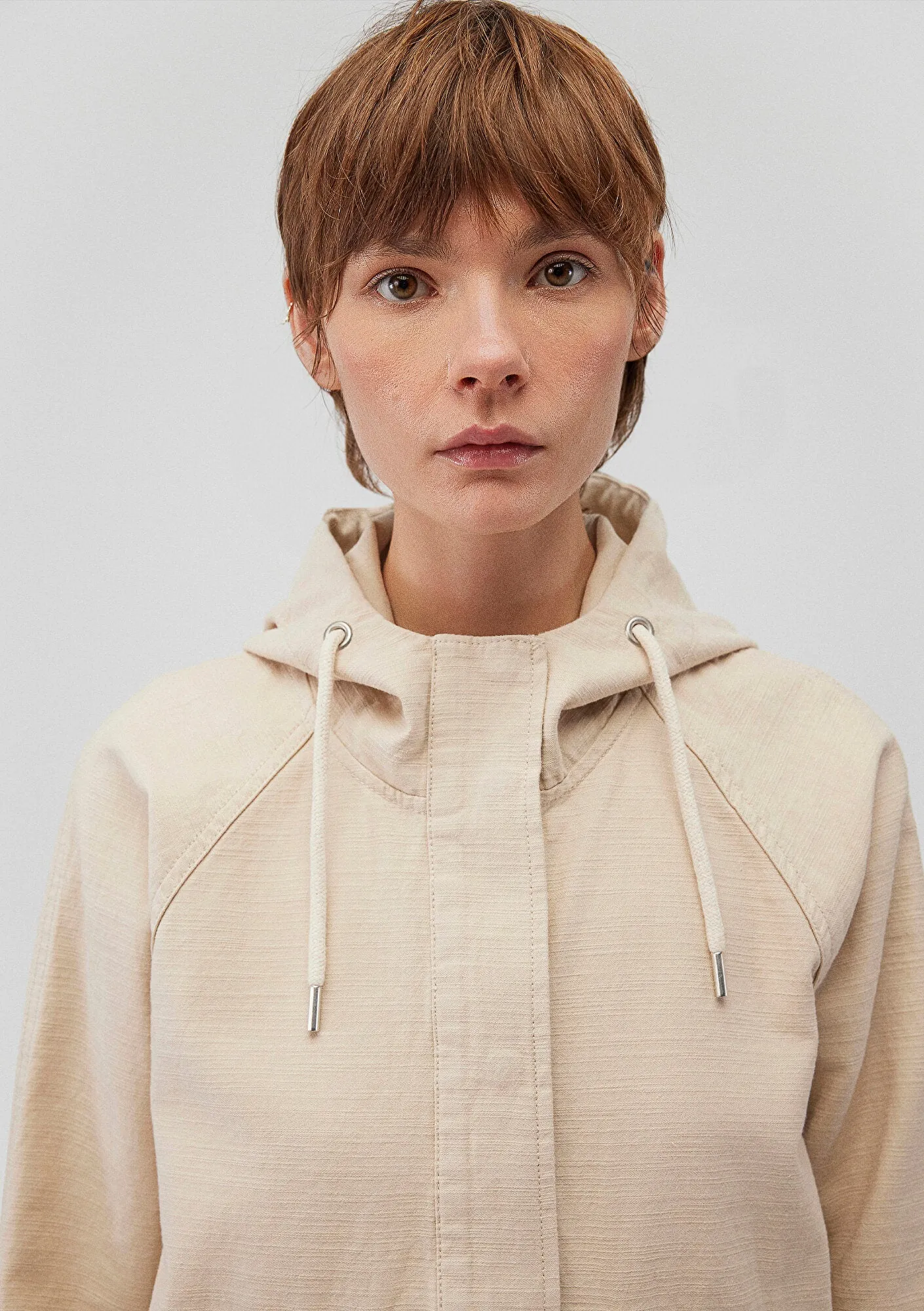 Hooded Beige Jacket