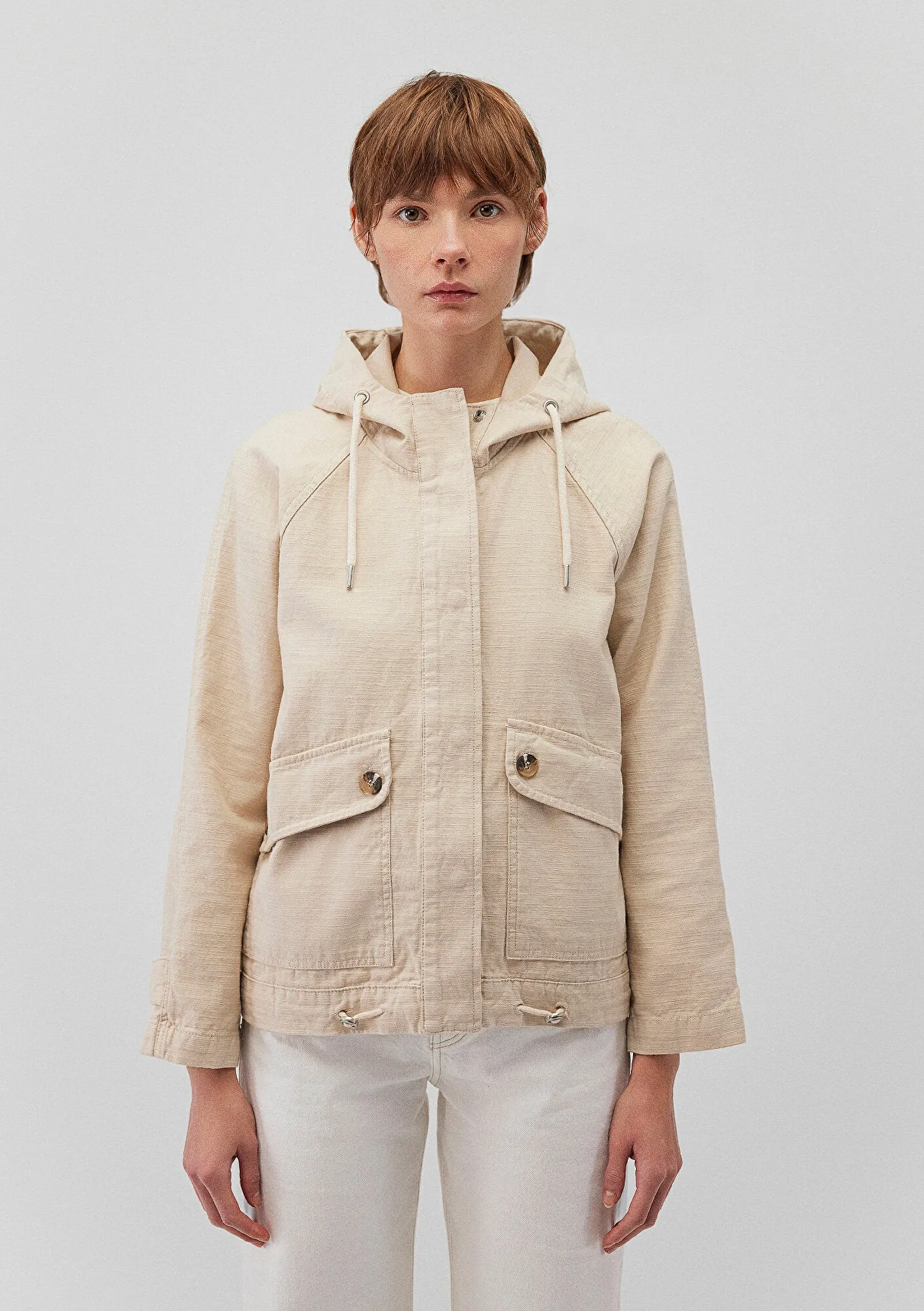 Hooded Beige Jacket