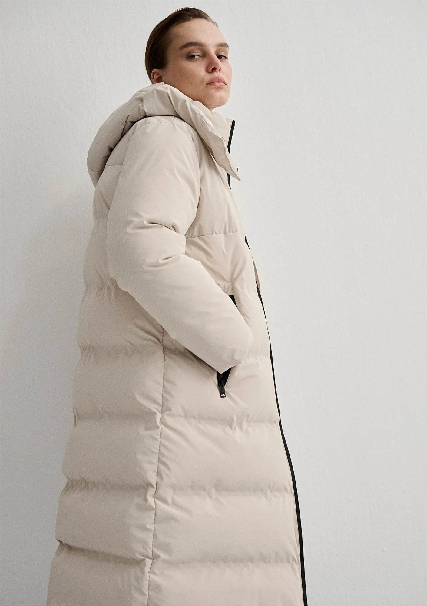 Hooded Beige Jacket