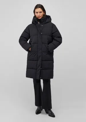 Hooded Black Long Puffer Jacket