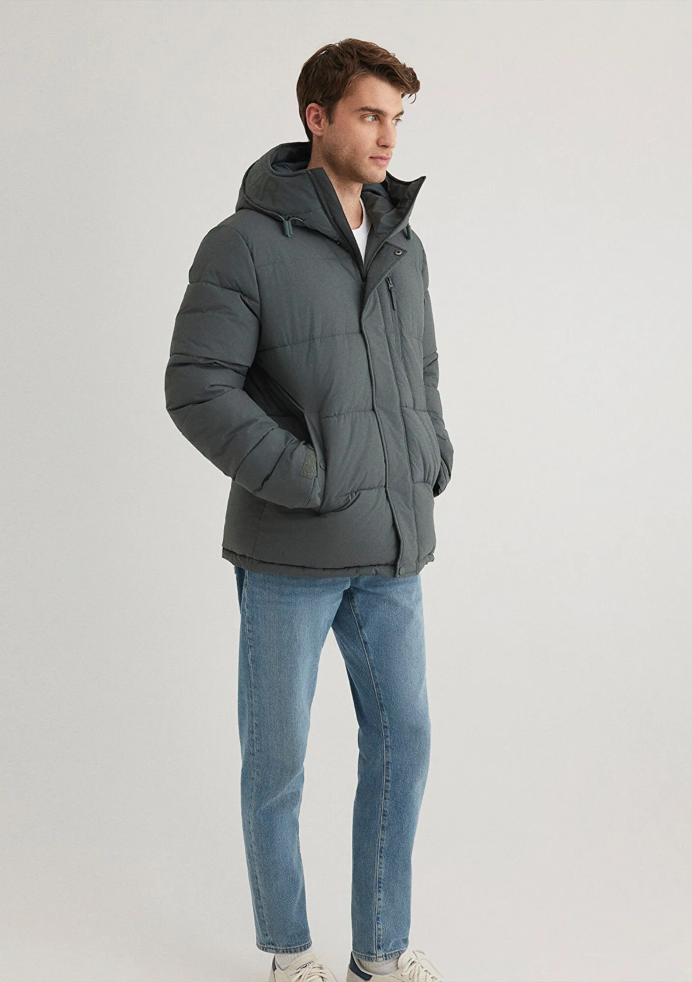 Hooded Green Puffer Jacket