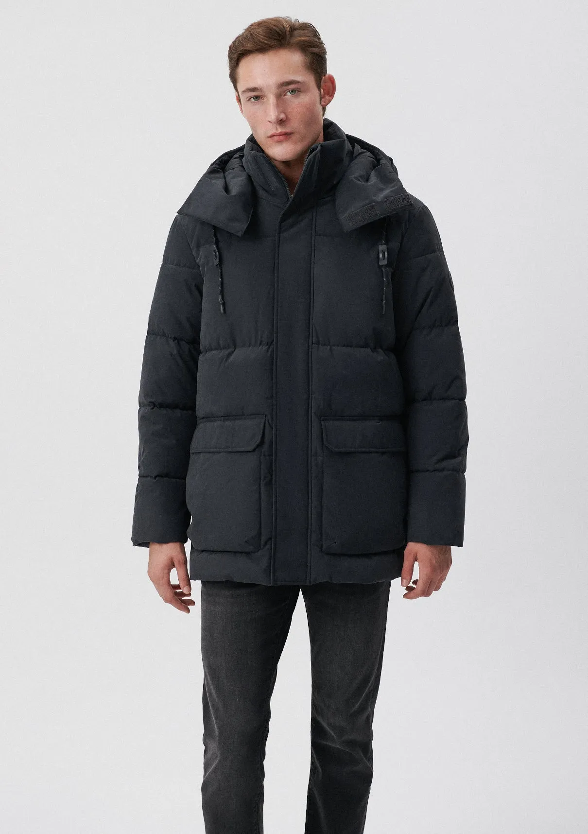 Hooded Grey Puffer Jacket