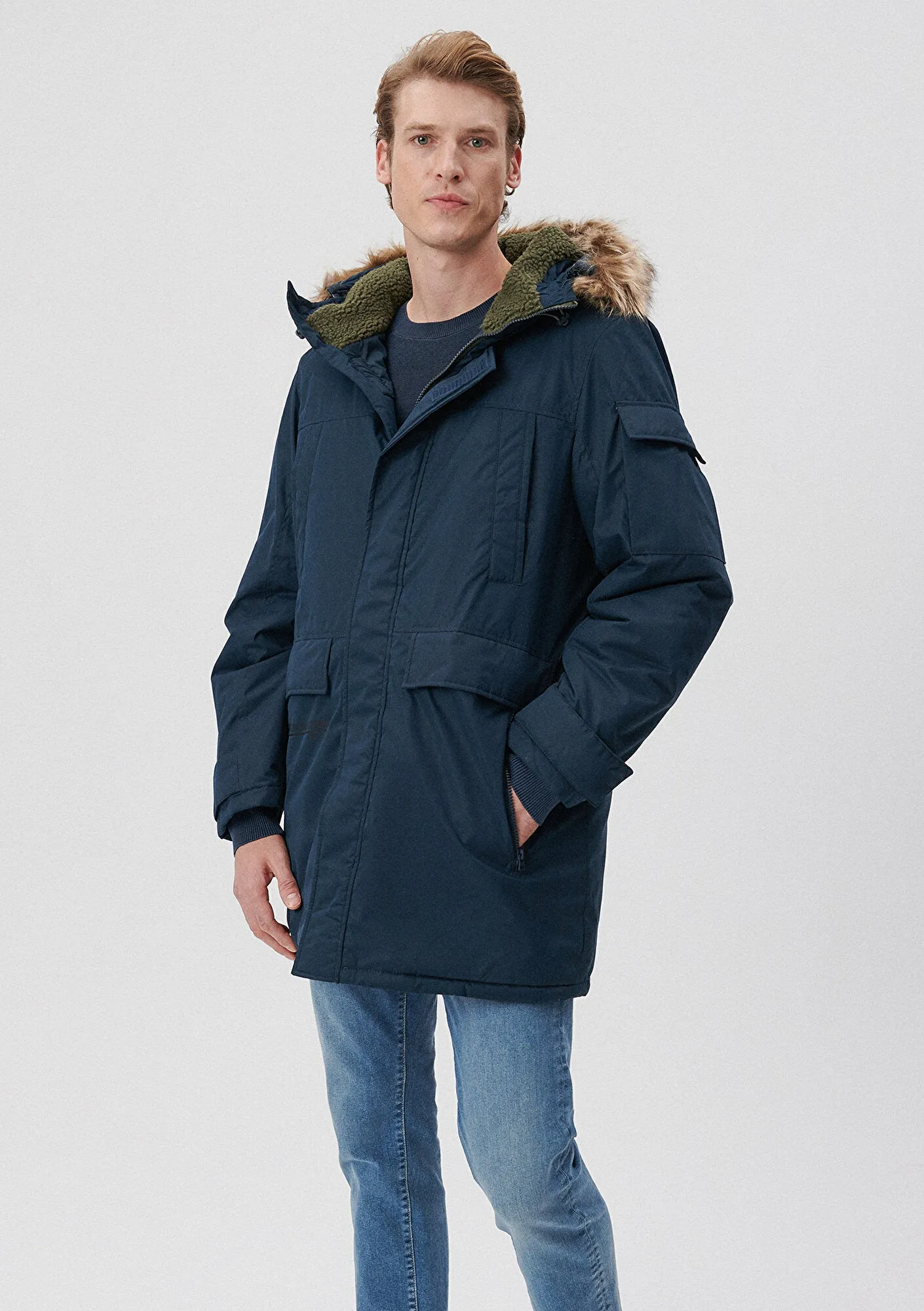 Hooded Navy Jacket