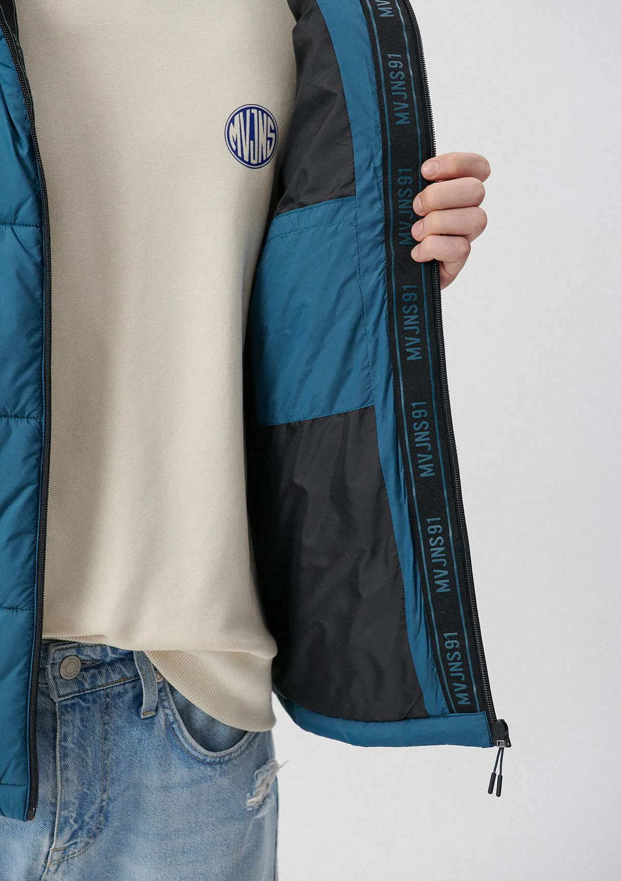 Hooded Navy Puffer Jacket