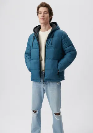 Hooded Navy Puffer Jacket