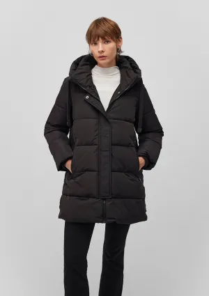 Hooded Quilted Black Puffer Jacket