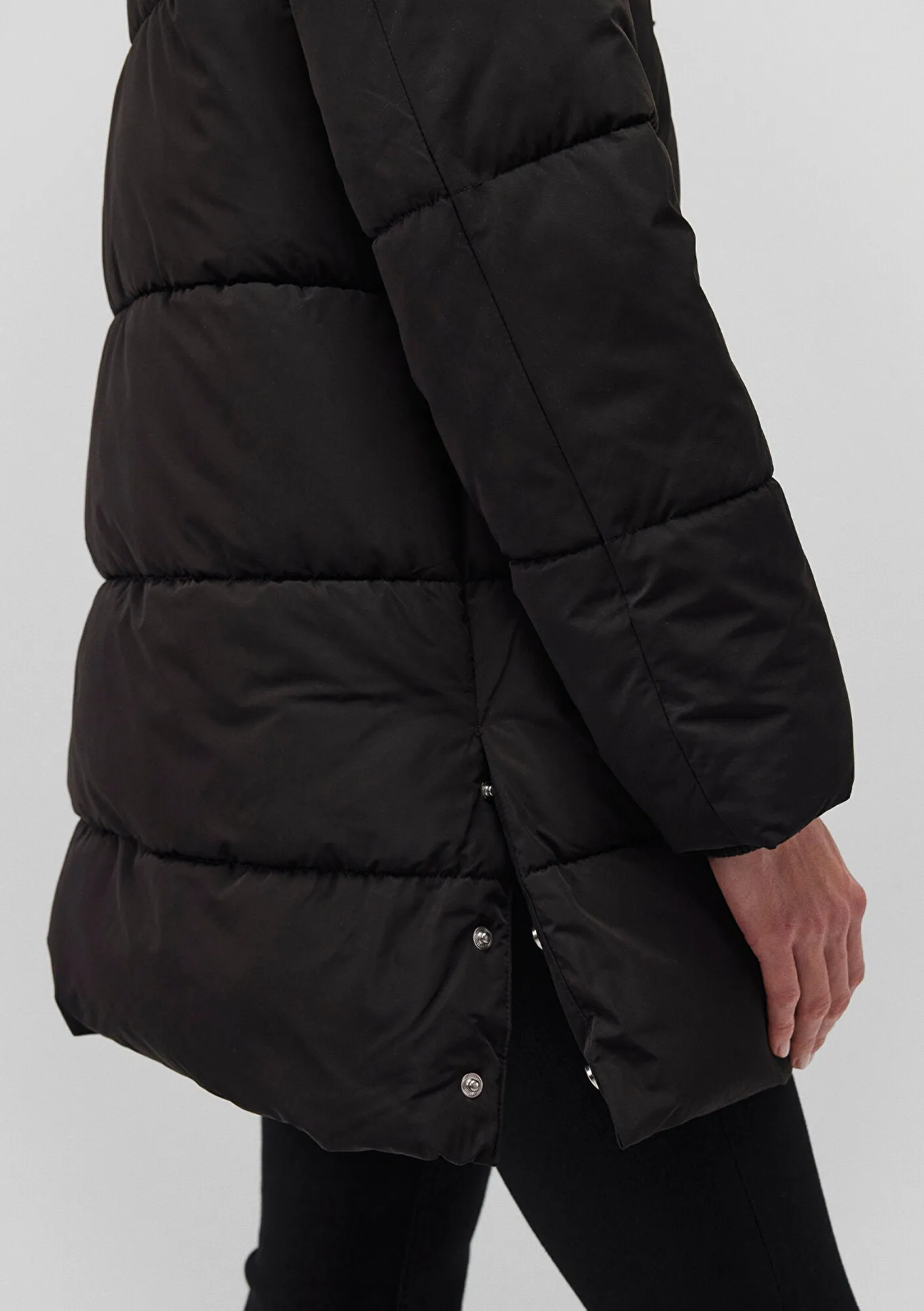 Hooded Quilted Black Puffer Jacket