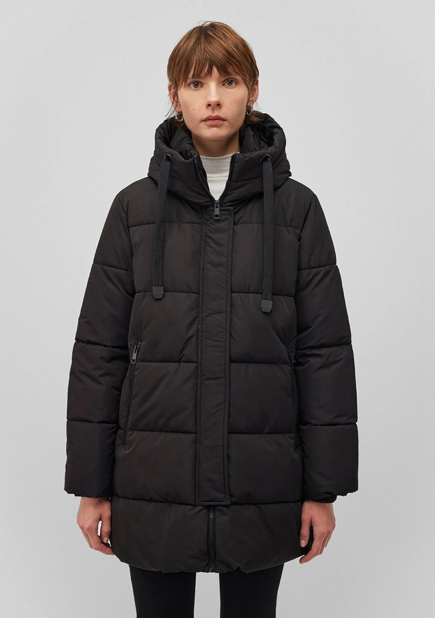 Hooded Quilted Black Puffer Jacket