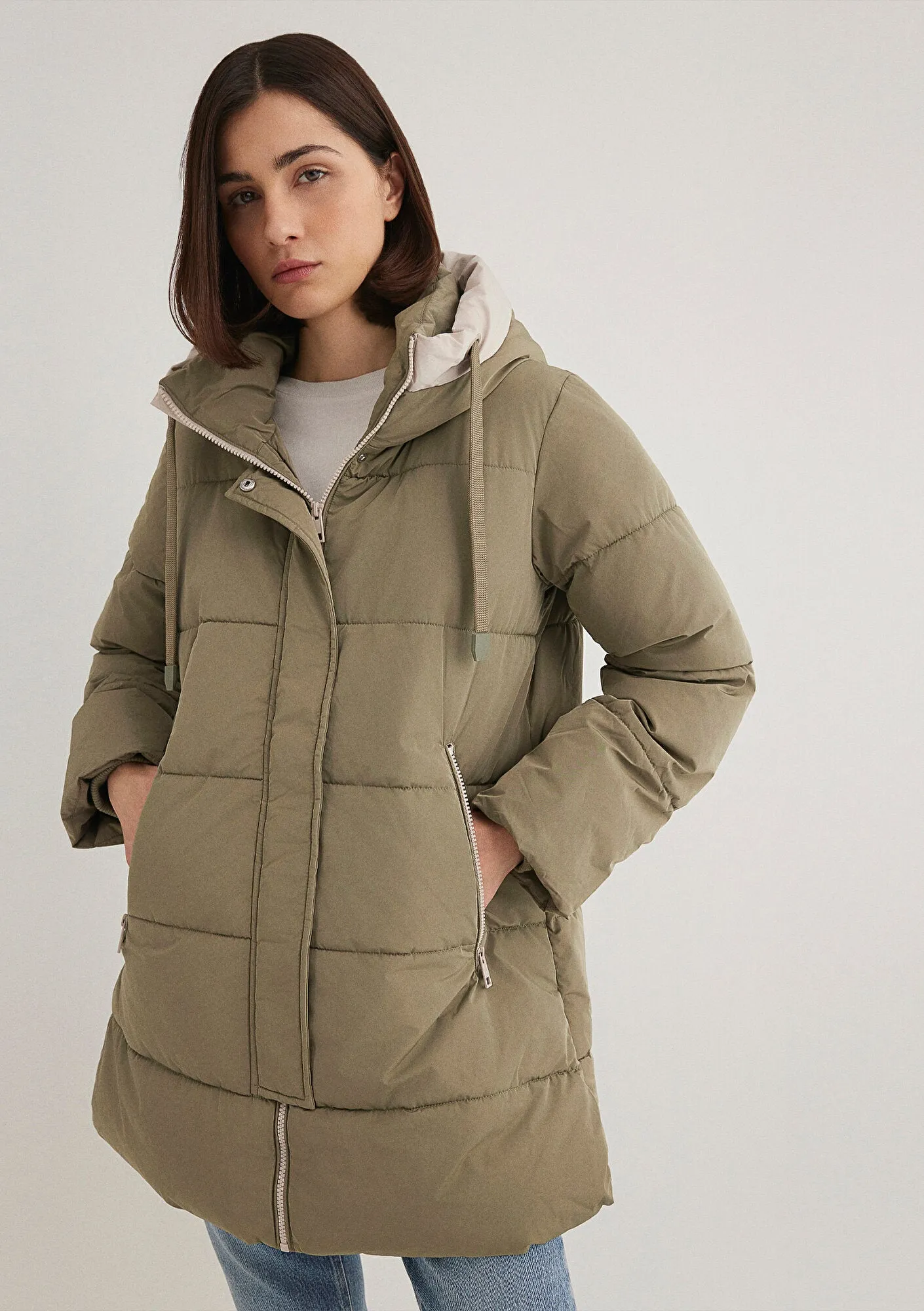 Hooded Quilted Green Puffer Jacket