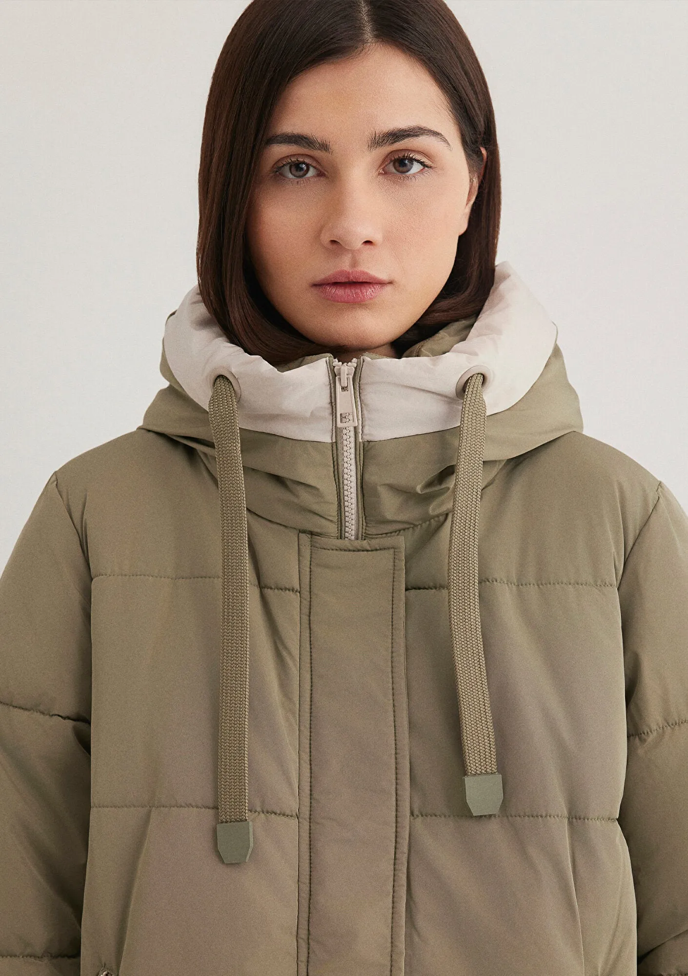 Hooded Quilted Green Puffer Jacket