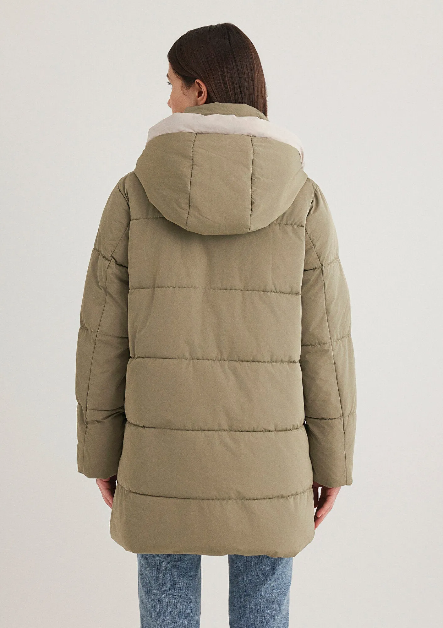 Hooded Quilted Green Puffer Jacket