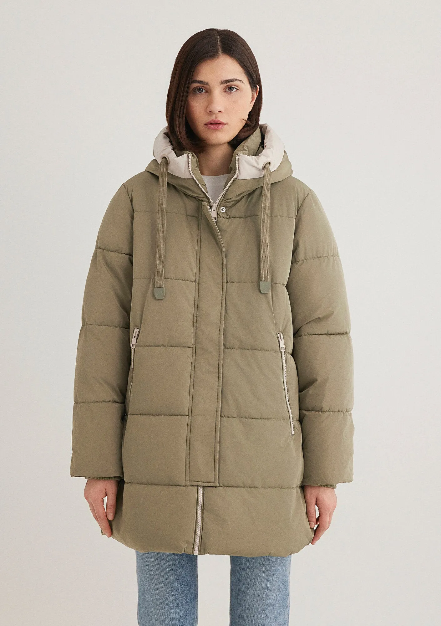 Hooded Quilted Green Puffer Jacket