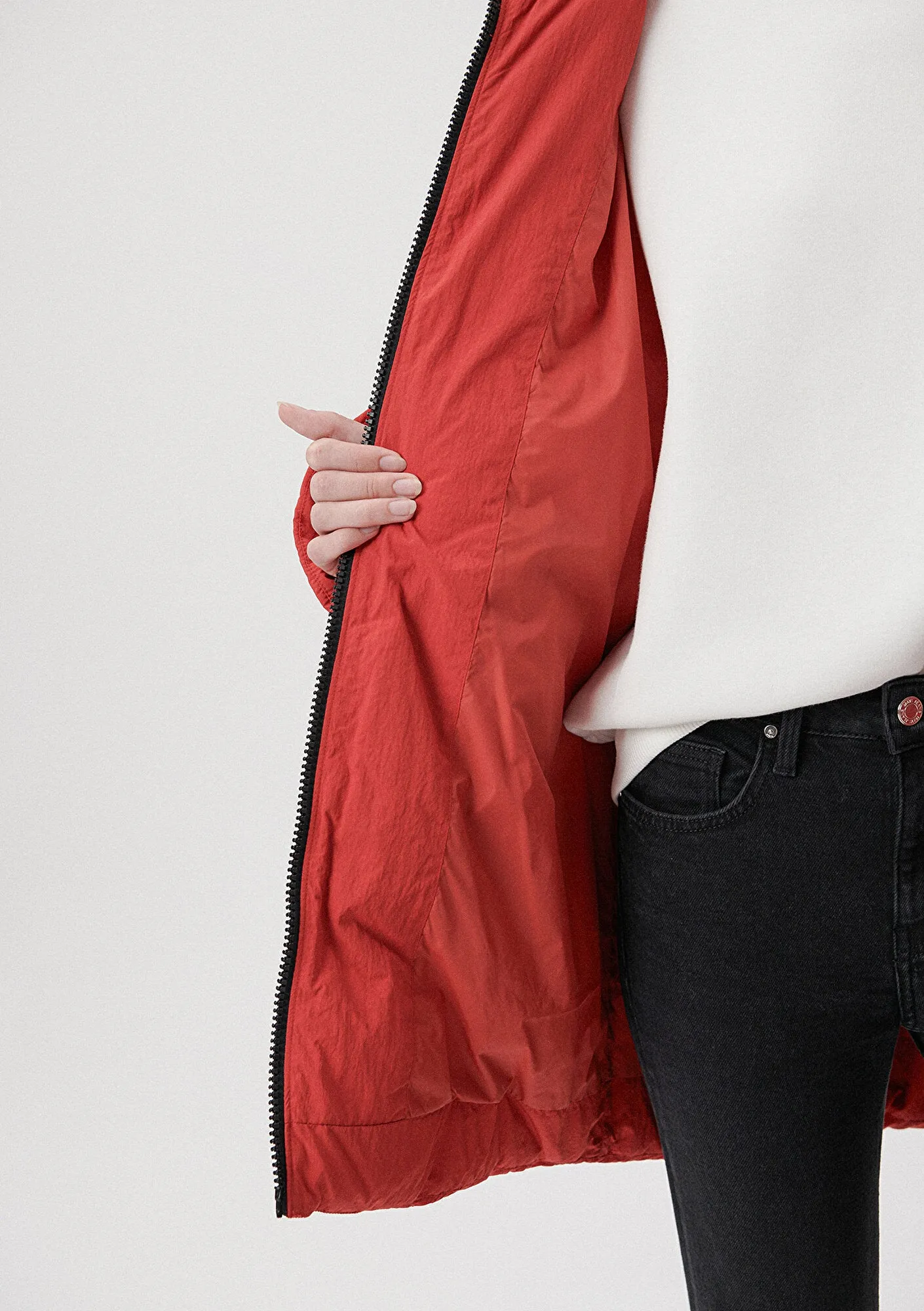 Hooded Quilted Red Puffer Jacket