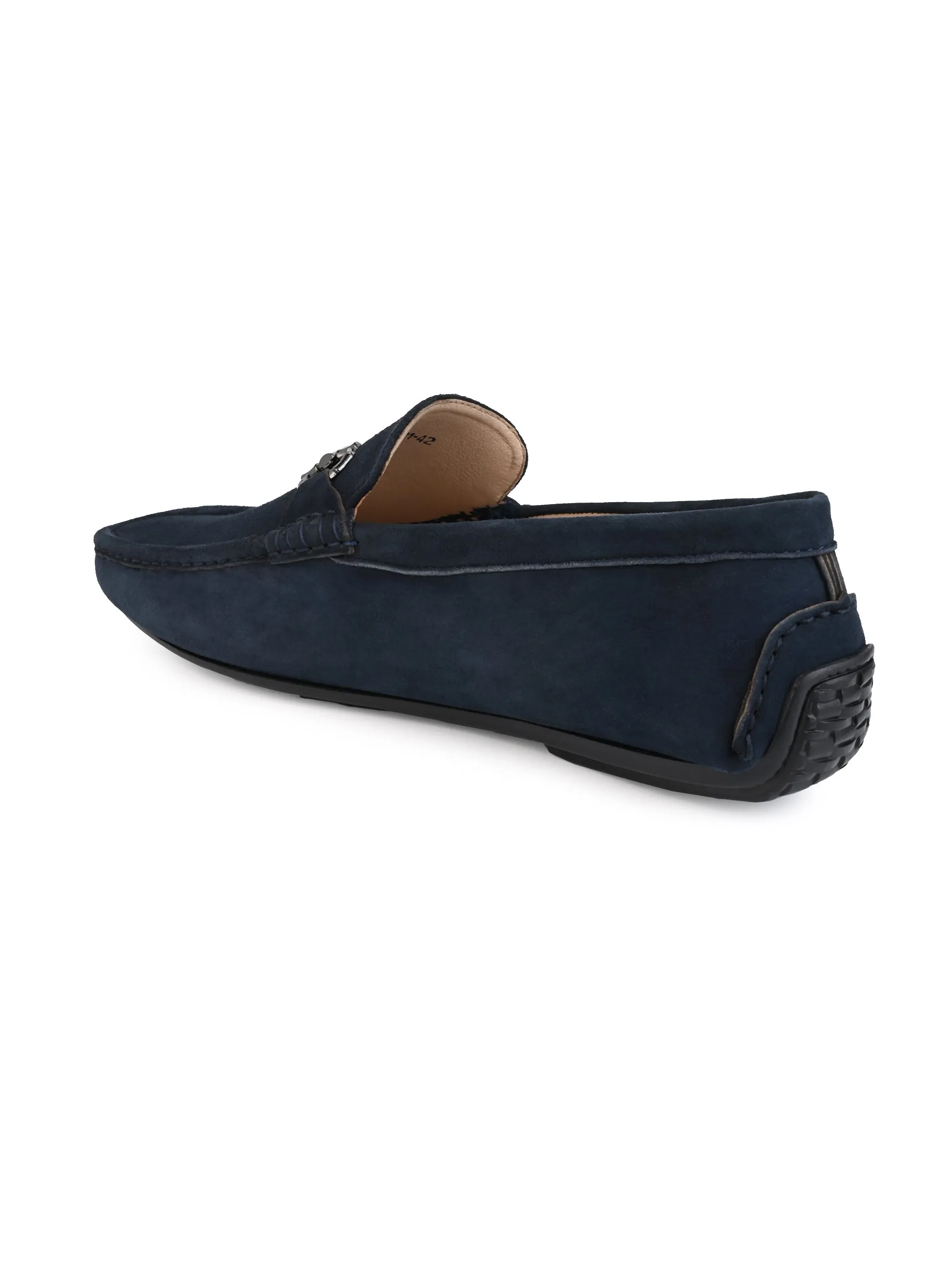 Hydes N Hues Blue Suede Leather Casual Loafers For Men