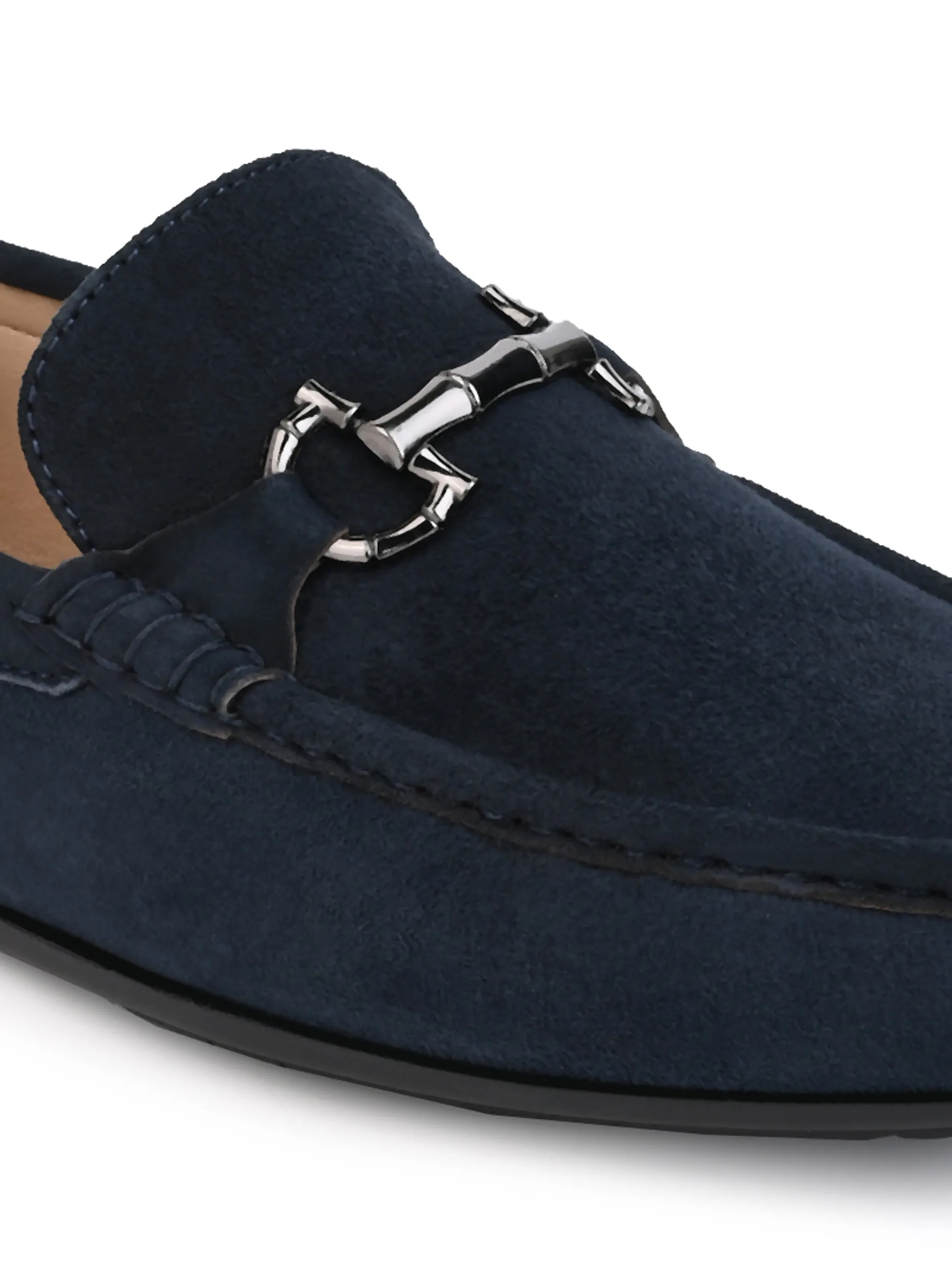 Hydes N Hues Blue Suede Leather Casual Loafers For Men