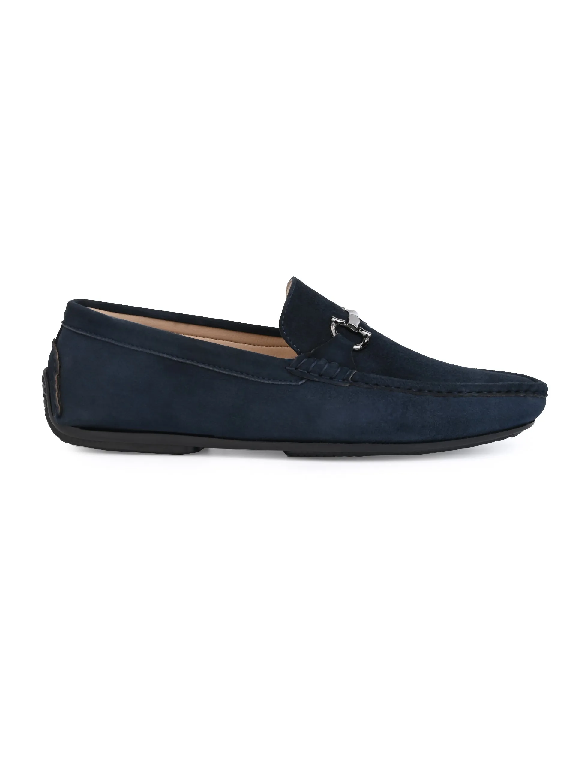 Hydes N Hues Blue Suede Leather Casual Loafers For Men
