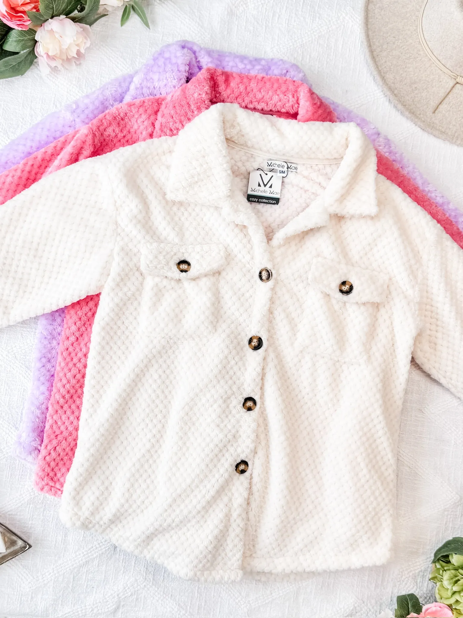 IN STOCK Fleece Shacket - Lavender FINAL SALE