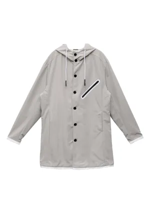 Konus Men's Hooded Jacket in Water Repellent Fabric in Ivory by Shop at Konus