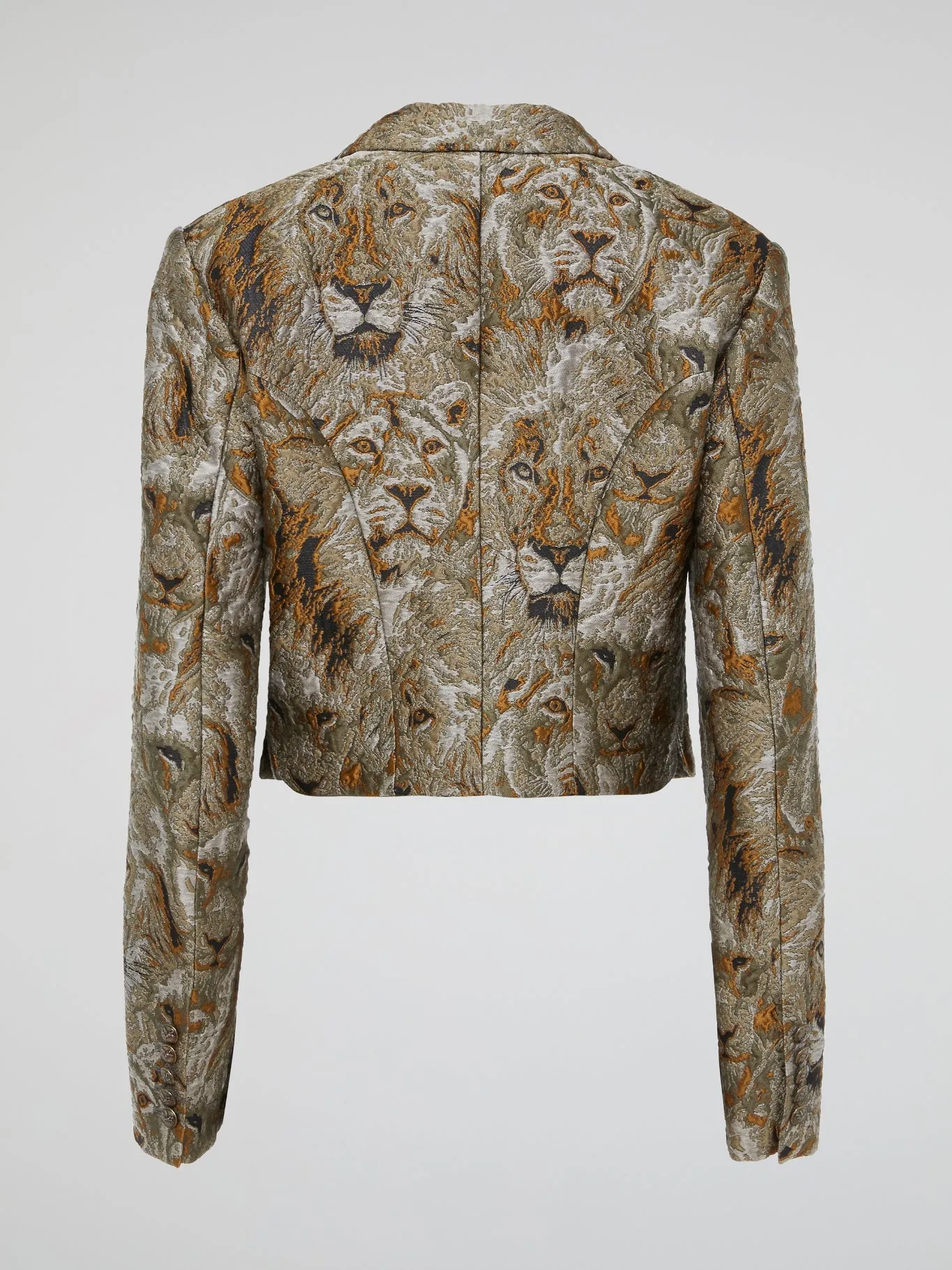 Lion Print Cropped Blazer