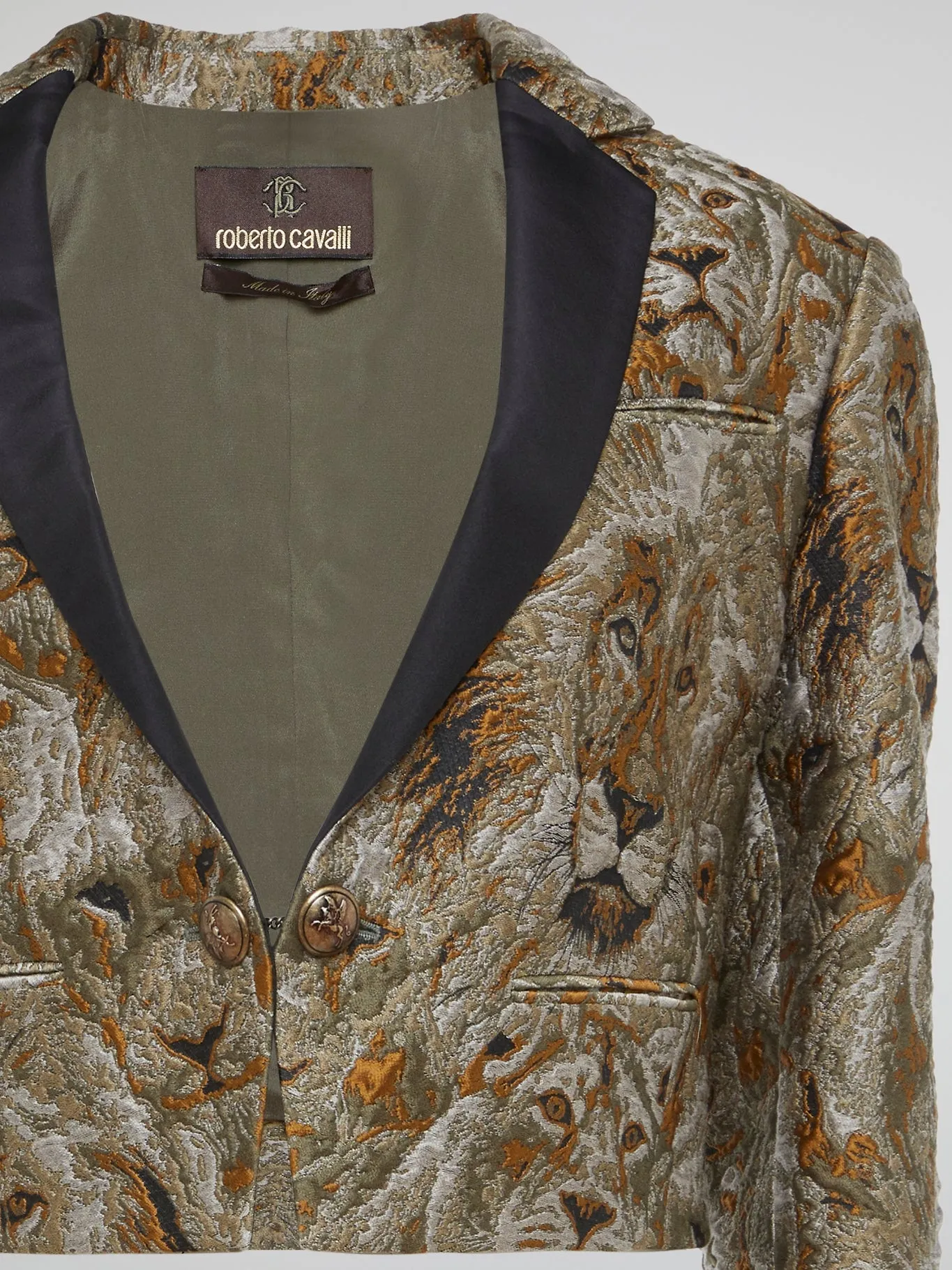 Lion Print Cropped Blazer