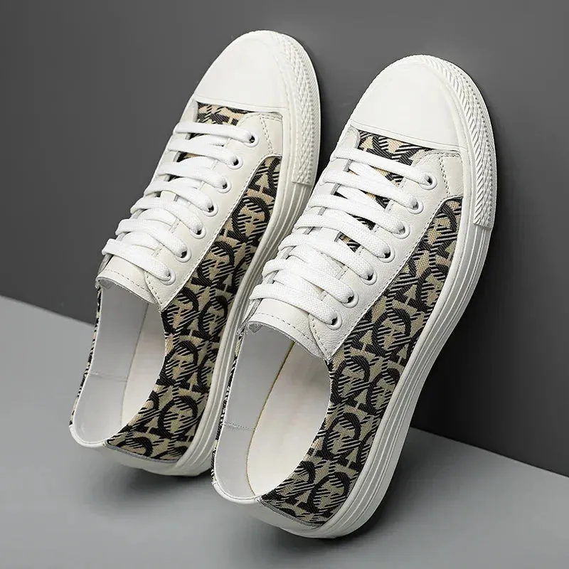 LuxoPace Herren Luxus Echtes Leder Designer Sneaker