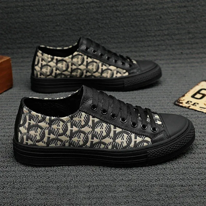 LuxoPace Herren Luxus Echtes Leder Designer Sneaker