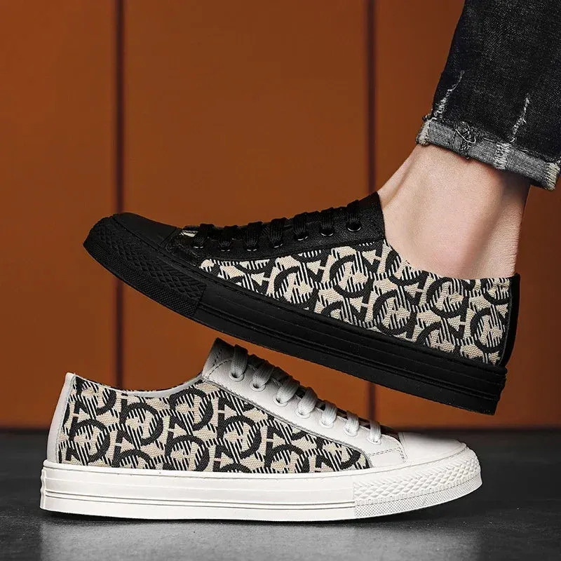 LuxoPace Herren Luxus Echtes Leder Designer Sneaker