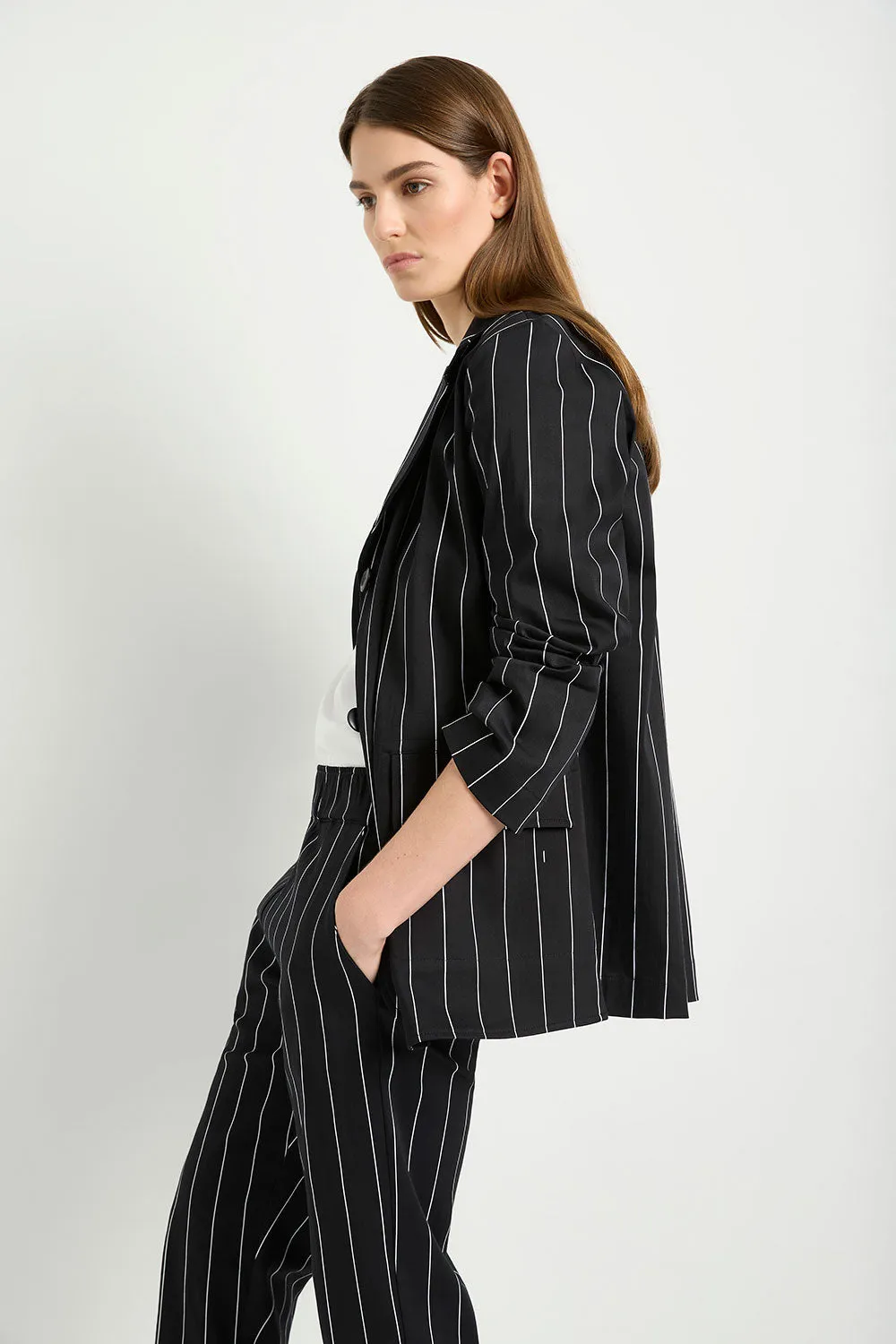 Mela Purdie Stretch Blazer in Black/White F727 4129
