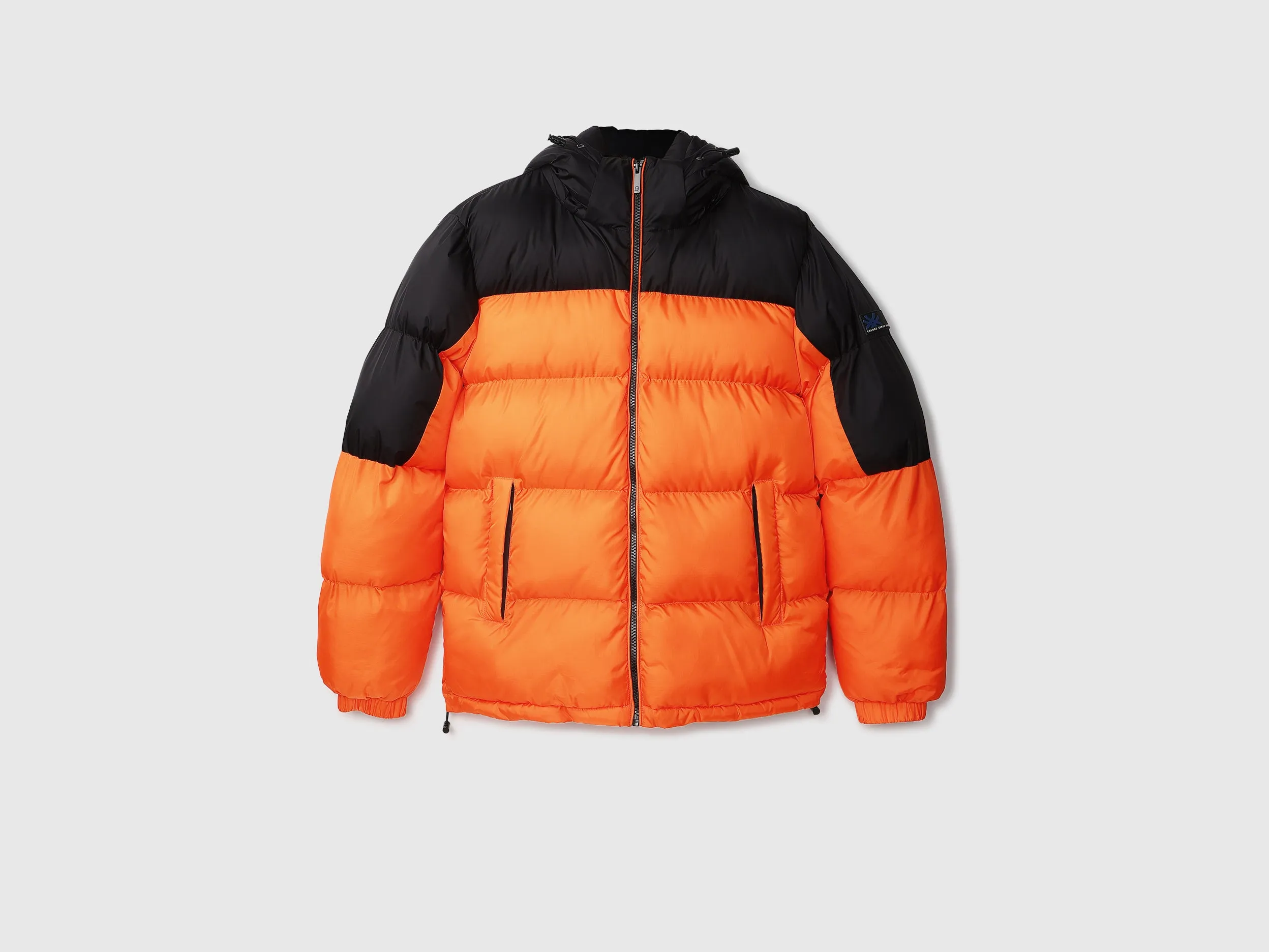 Men Colorblocked Hooded Jacket