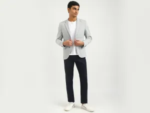 Men Textured Lapel Collar Blazer