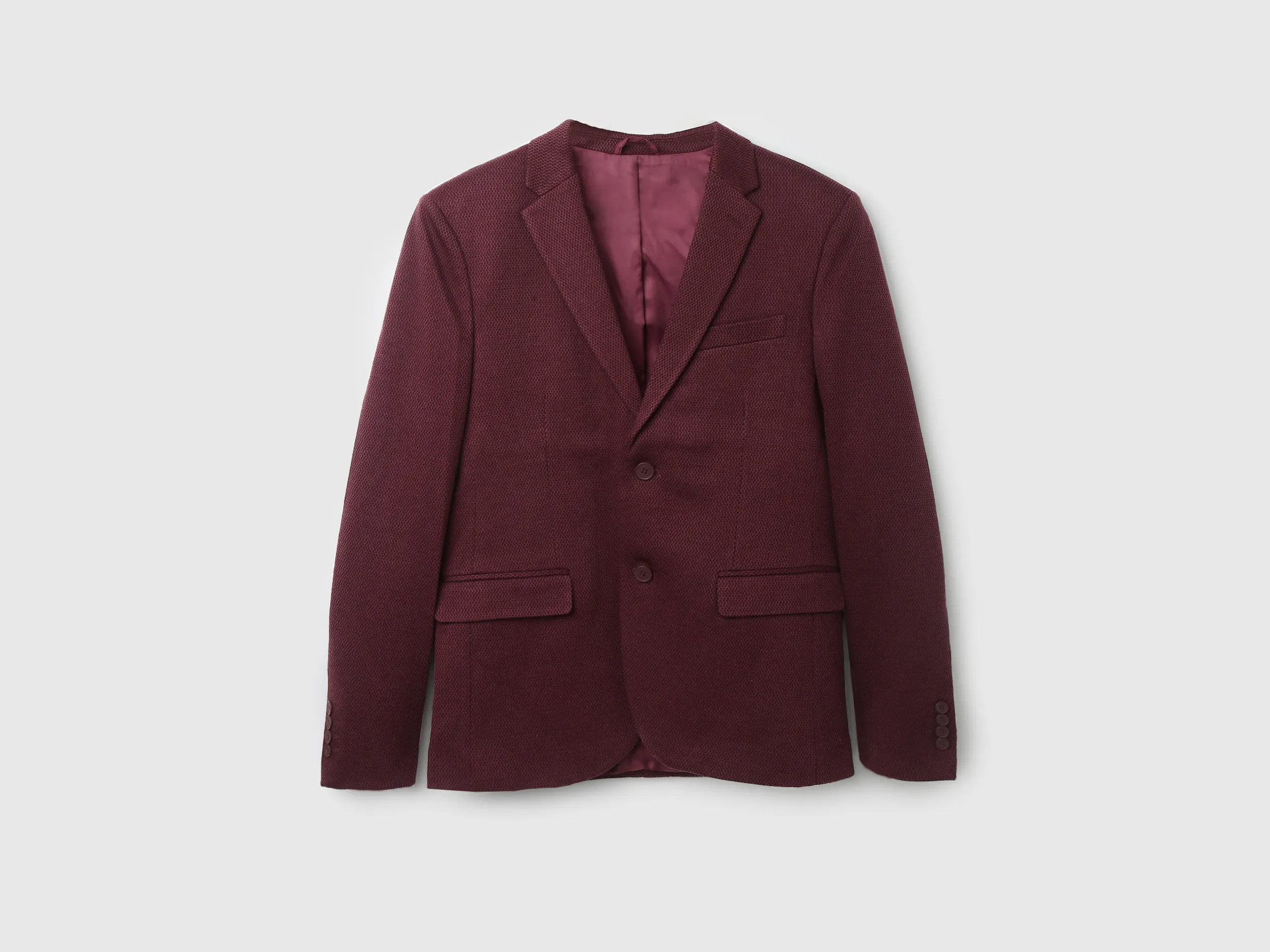 Men Textured Lapel Collar Blazer