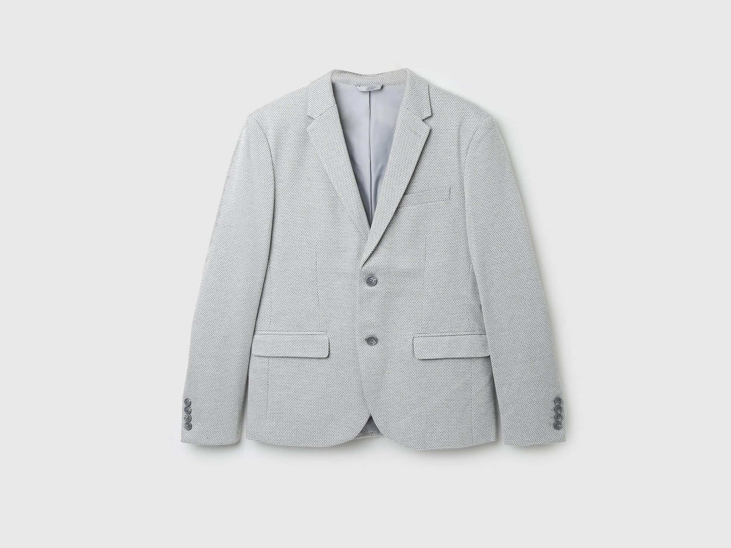 Men Textured Lapel Collar Blazer