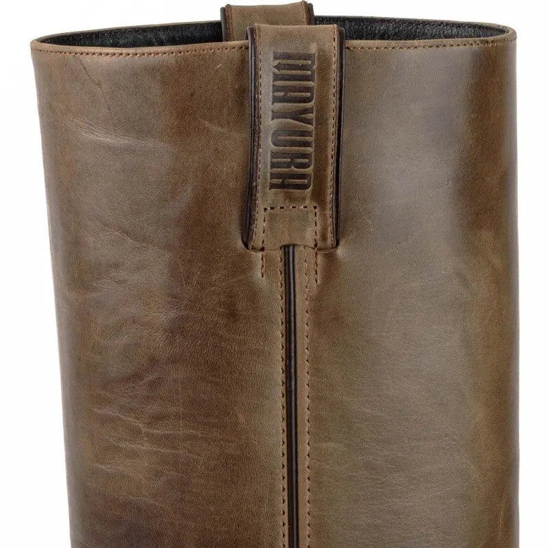 Men's Women's Handmade Brown Leather Biker Boots 01