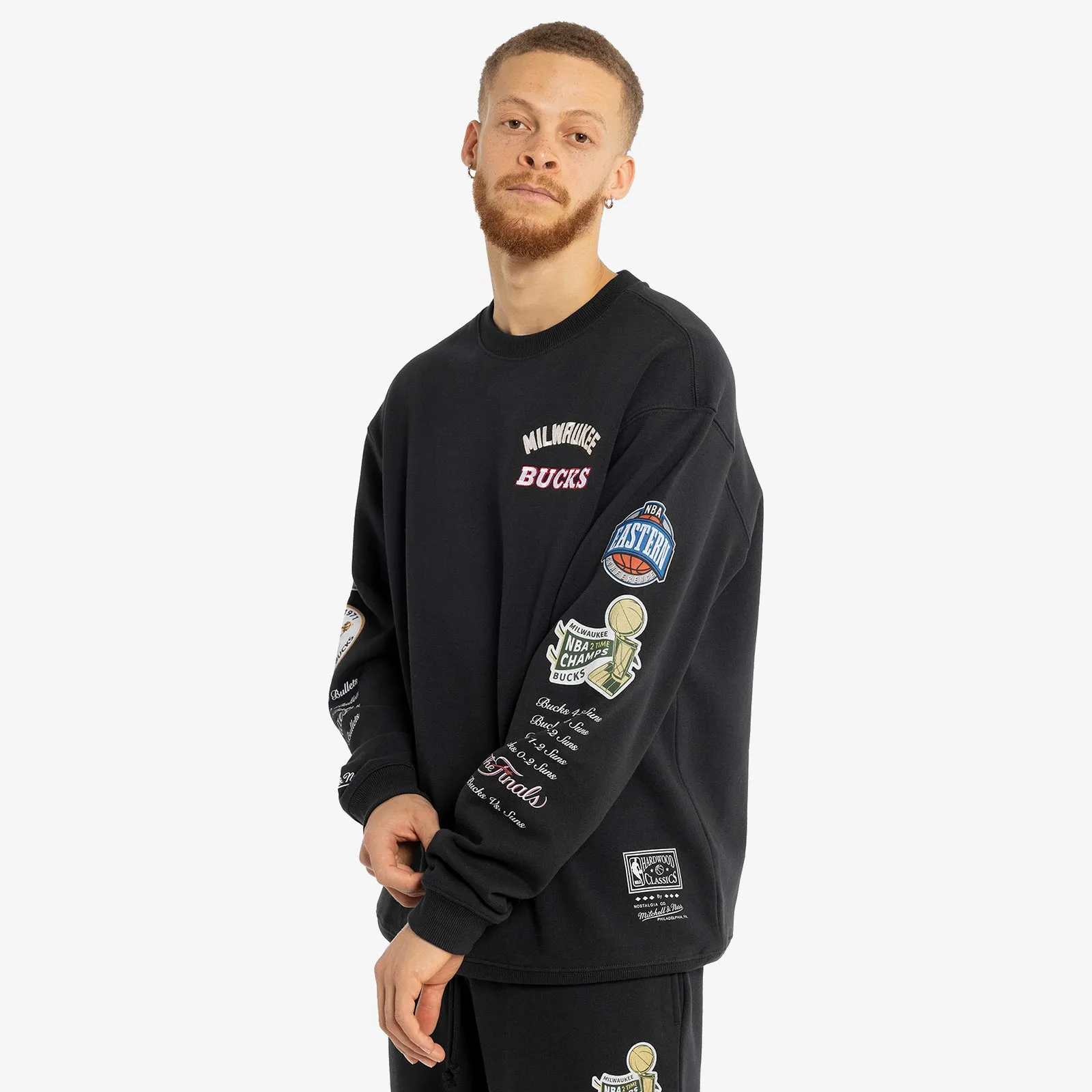 Milwaukee Bucks Conference Crew Sweatshirt - Black