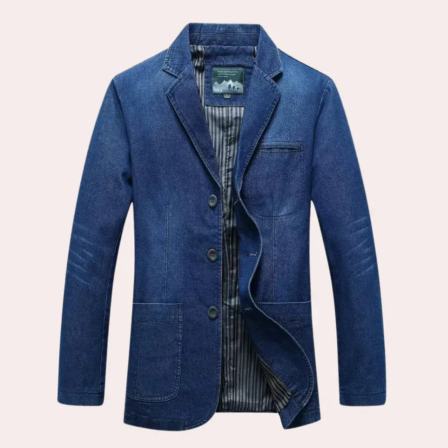Modern men's stylish classic denim blazer: Logan