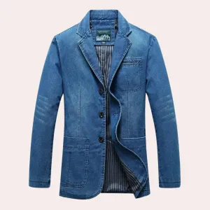 Modern men's stylish classic denim blazer: Logan