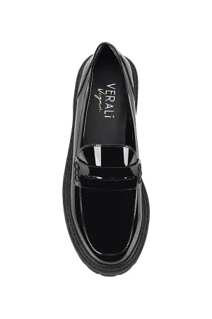 Neon Chunky Loafers Black Patent