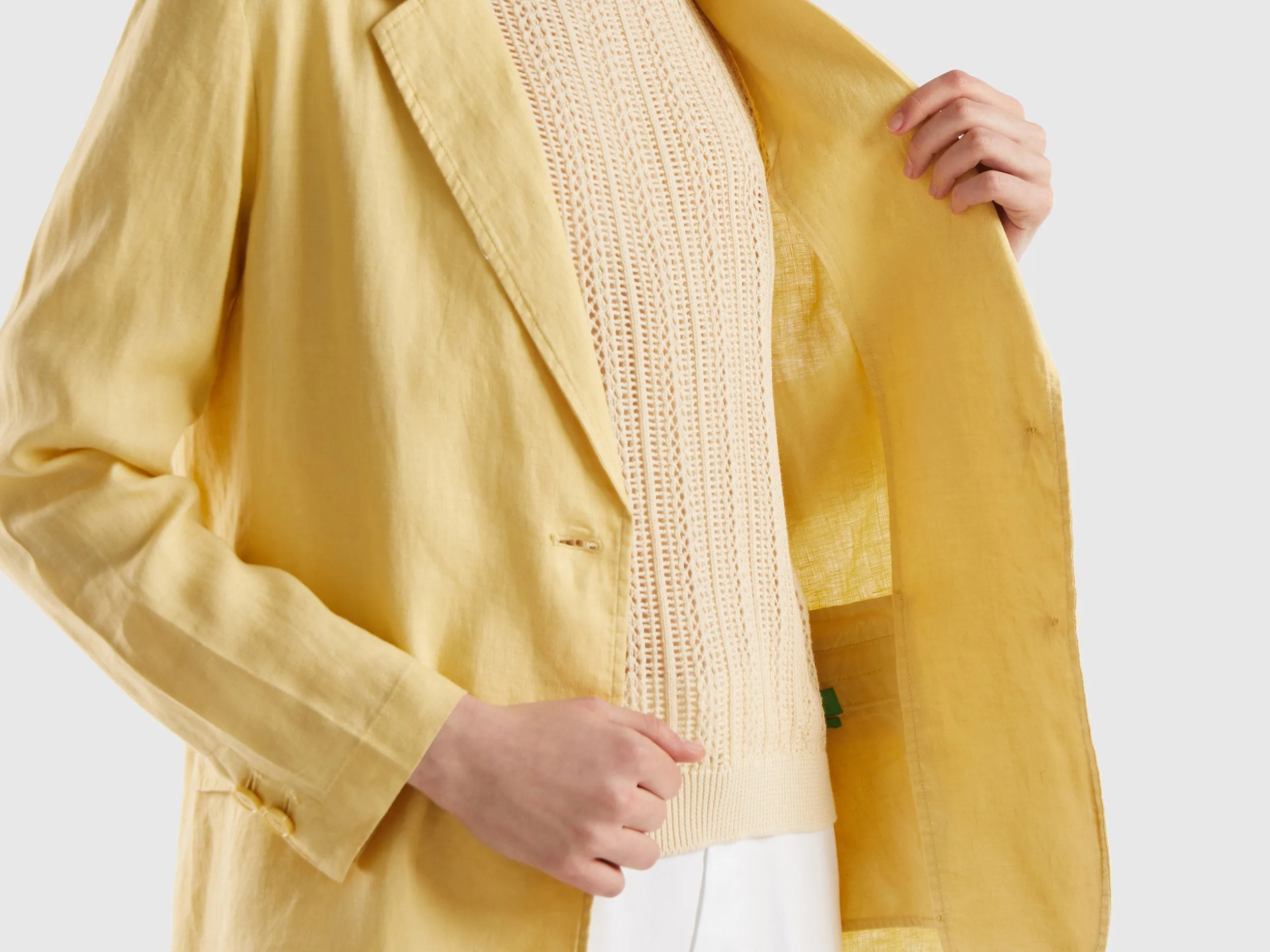 Notched Lapel Collar Solid Blazer