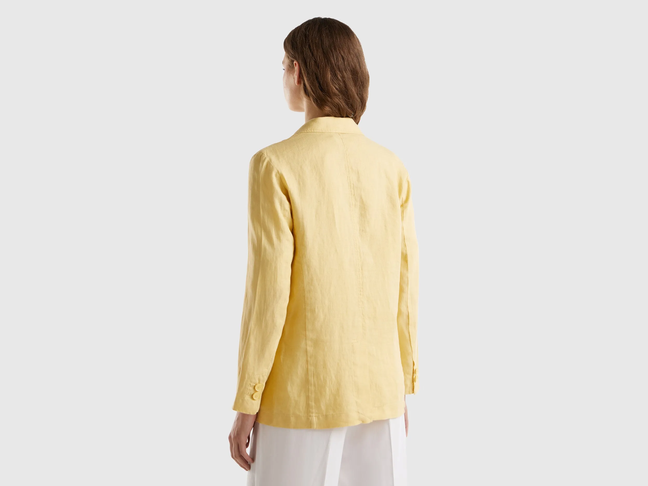 Notched Lapel Collar Solid Blazer