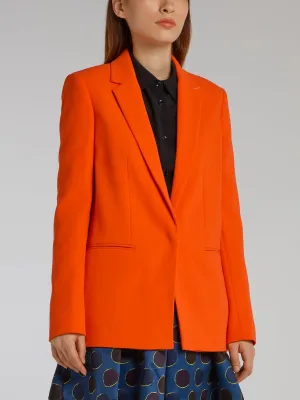 Orange Folding Sleeve Blazer