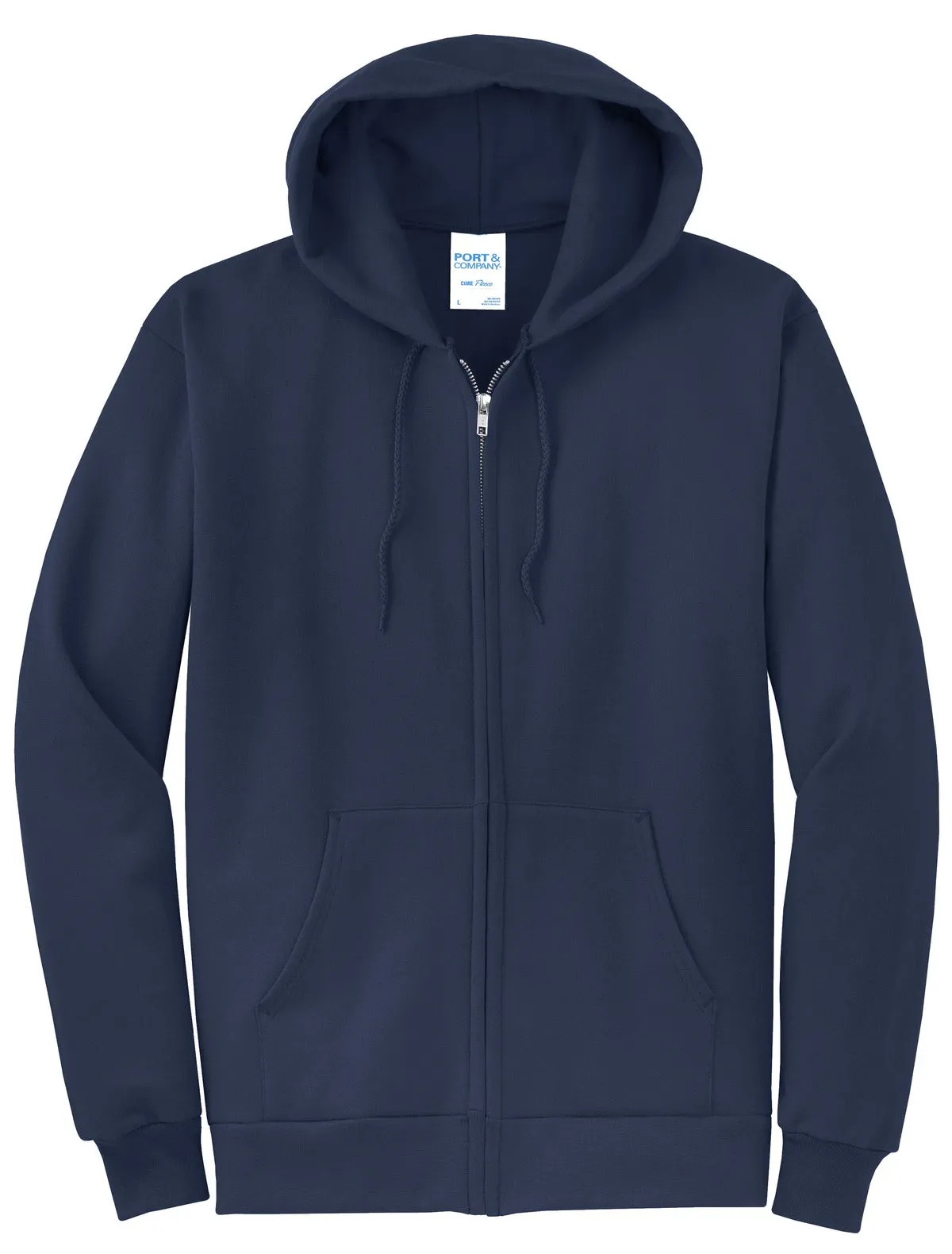 Port & Company Core Fleece Full-Zip Hooded Sweatshirt. PC78ZH Navy