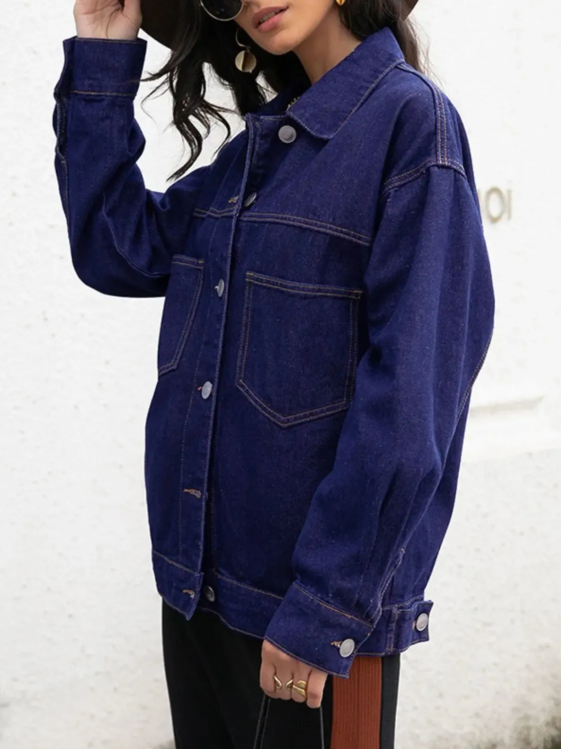 'Priya' Buttoned Denim Jacket